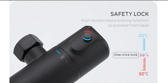 Душевая система Gappo G90 G2490-6 с термостатом Черная матовая Душевая система Gappo G90 G2490-6 с термостатом Черная матовая