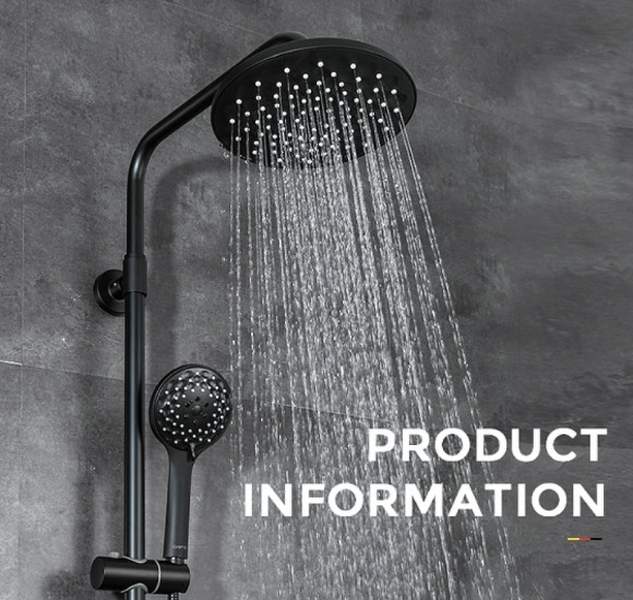 Душевая система Gappo G90 G2490-6 с термостатом Черная матовая Душевая система Gappo G90 G2490-6 с термостатом Черная матовая