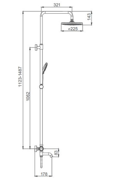Душевая система Gappo G90 G2490-6 с термостатом Черная матовая Душевая система Gappo G90 G2490-6 с термостатом Черная матовая