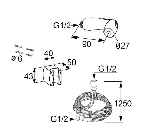 Гигиенический душ Kludi Bozz 7304205-00 Хром Гигиенический душ Kludi Bozz 7304205-00 Хром
