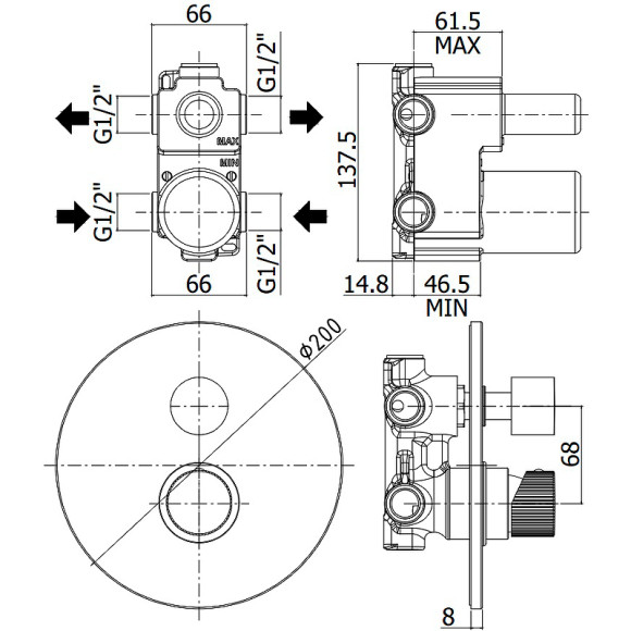 Смеситель для душа Paffoni Jo JO018NO Черный матовый