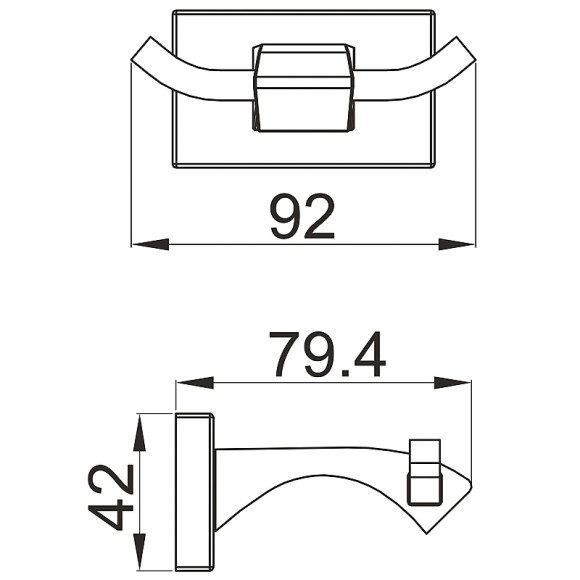 Двойной крючок Gappo G0705-29 Оружейная сталь