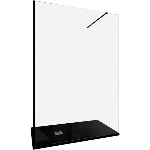 Душевая перегородка Allen Brau Infinity 1 140 3.21027.BBA профиль Черный браш стекло прозрачное