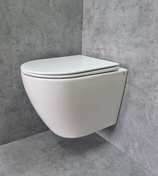 Унитаз CeramaLux TR2196 подвесной Белый глянцевый с сиденьем Микролифт