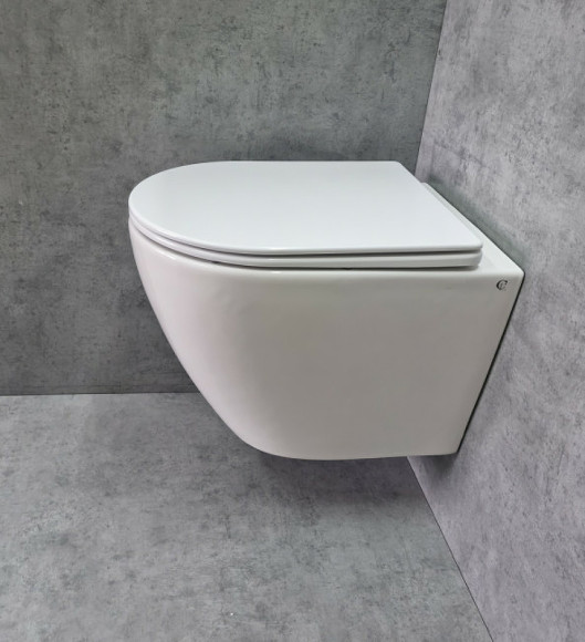 Унитаз CeramaLux TR2196 подвесной Белый глянцевый с сиденьем Микролифт