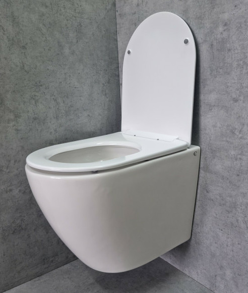 Унитаз CeramaLux TR2196 подвесной Белый глянцевый с сиденьем Микролифт