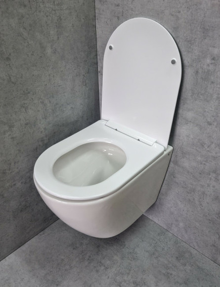 Унитаз CeramaLux TR2196 подвесной Белый глянцевый с сиденьем Микролифт