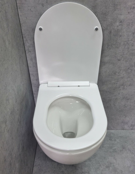 Унитаз CeramaLux TR2196 подвесной Белый глянцевый с сиденьем Микролифт