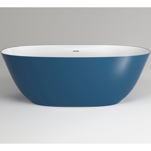 Ванна из искусственного камня Plumberia Selection VELOMA 160BD 160x70 Белая матовая Blu denim без гидромассажа