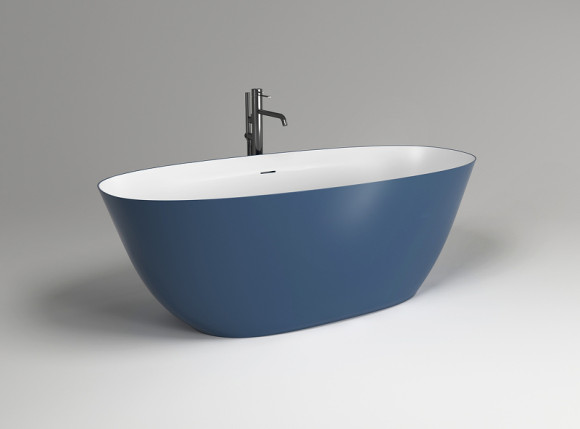 Ванна из искусственного камня Plumberia Selection VELOMA 160BD 160x70 Белая матовая Blu denim без гидромассажа Ванна из искусственного камня Plumberia Selection VELOMA 160BD 160x70 Белая матовая Blu denim без гидромассажа