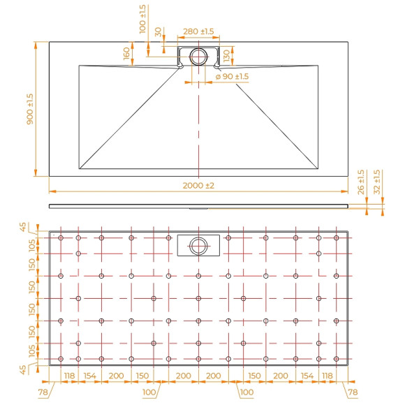 Душевой поддон из стеклопластика RGW TKS-Gr 200x90 553802920-12 Графит Душевой поддон из стеклопластика RGW TKS-Gr 200x90 553802920-12 Графит