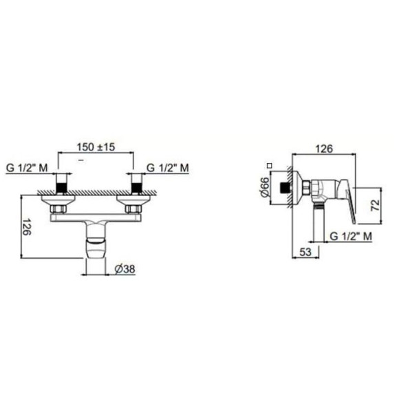 Смеситель для душа Kerama Marazzi Nota 33090KM.21.018 Хром Смеситель для душа Kerama Marazzi Nota 33090KM.21.018 Хром