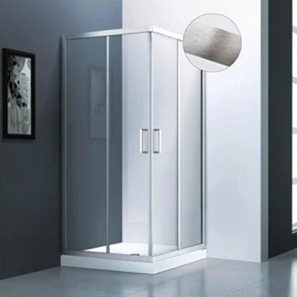 Душевой уголок Veconi Rovigo RV-83 80x80 RV83-80-01-C5 профиль Брашированный алюминий стекло прозрачное Душевой уголок Veconi Rovigo RV-83 80x80 RV83-80-01-C5 профиль Брашированный алюминий стекло прозрачное