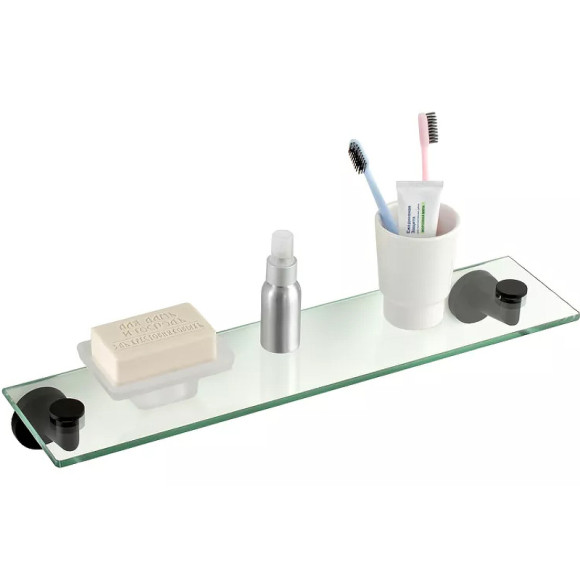 Стеклянная полка Remer Guest GS20NO Черная матовая Стеклянная полка Remer Guest GS20NO Черная матовая