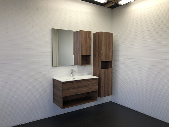 Зеркало со шкафом Comforty Бордо 90 00-00006663 Дуб тёмно-коричневый