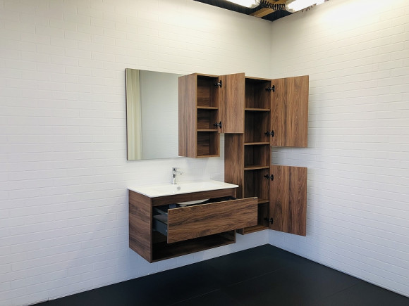 Зеркало со шкафом Comforty Бордо 90 00-00006663 Дуб тёмно-коричневый