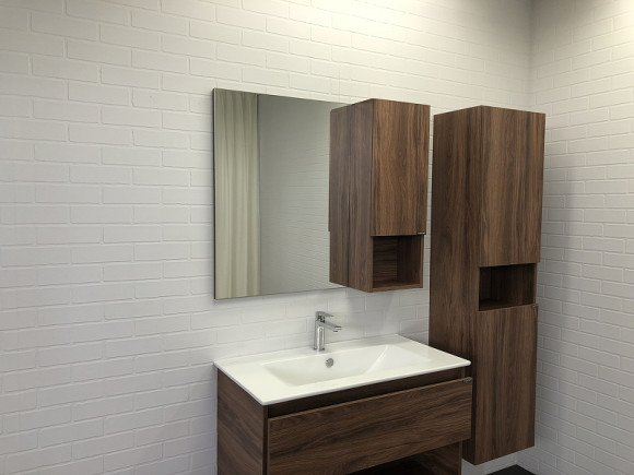 Зеркало со шкафом Comforty Бордо 90 00-00006663 Дуб тёмно-коричневый