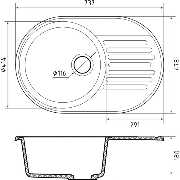Кухонная мойка GranFest Quarz GF-Z18 Песочная Кухонная мойка GranFest Quarz GF-Z18 Песочная