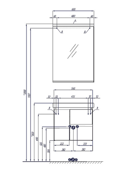 Зеркало Aquaton Рене 60 1A222302NR010 с подсветкой Белое глянцевое