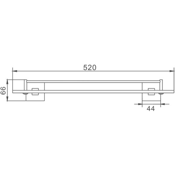 Стеклянная полка Haiba HB8607 Хром