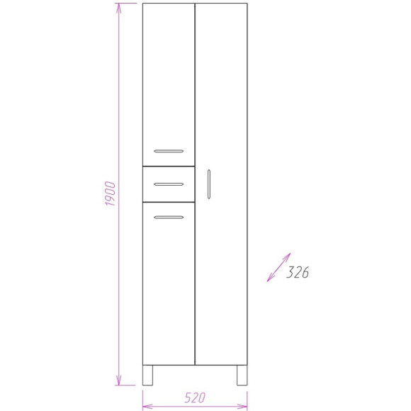 Шкаф пенал Onika Модерн 52.10 405208 Белый Шкаф пенал Onika Модерн 52.10 405208 Белый