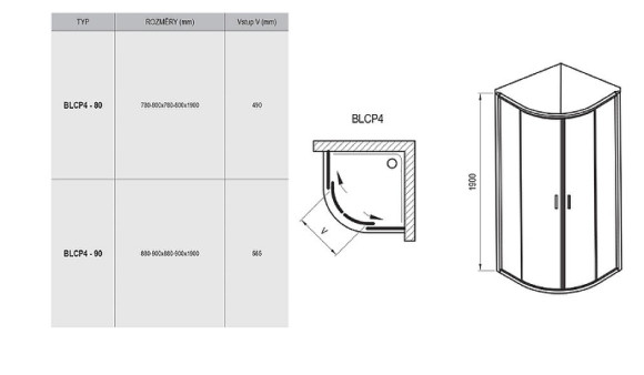 Душевой уголок Ravak Blix BLCP4-80 80x80 3B240C00Z1 профиль Хром стекло Transparent