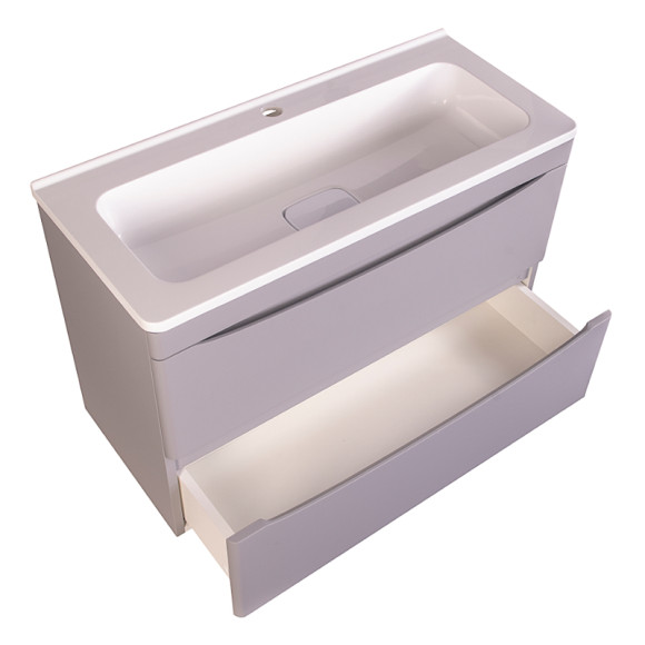 Тумба под раковину Style Line Бергамо 80 СС-00002323 подвесная Серая антискрейч