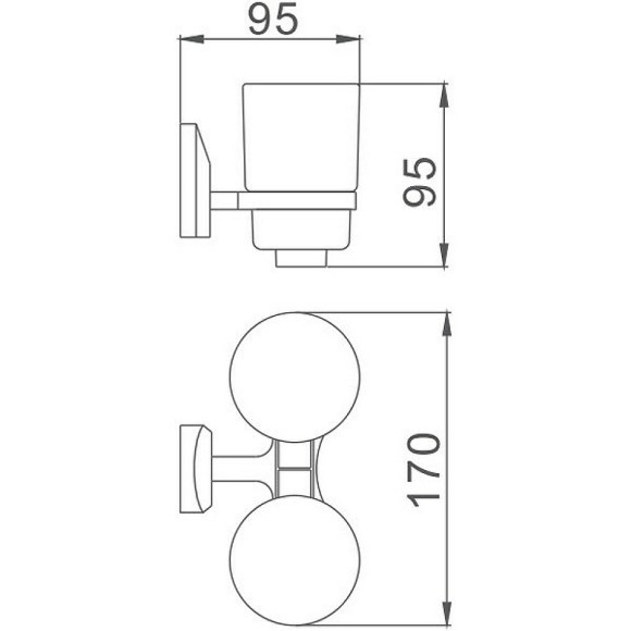 Стакан для зубных щеток Haiba HB1608 двойной Хром Стакан для зубных щеток Haiba HB1608 двойной Хром