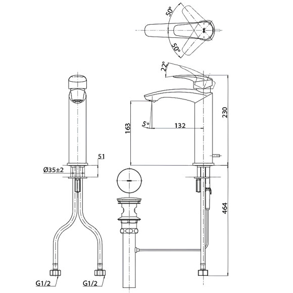 Смеситель для раковины Toto GM TLG09303R Хром Смеситель для раковины Toto GM TLG09303R Хром