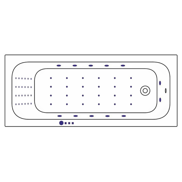 Акриловая ванна Whitecross Vibe 170x70 0105.170070.100.NANO.CR с гидромассажем Акриловая ванна Whitecross Vibe 170x70 0105.170070.100.NANO.CR с гидромассажем