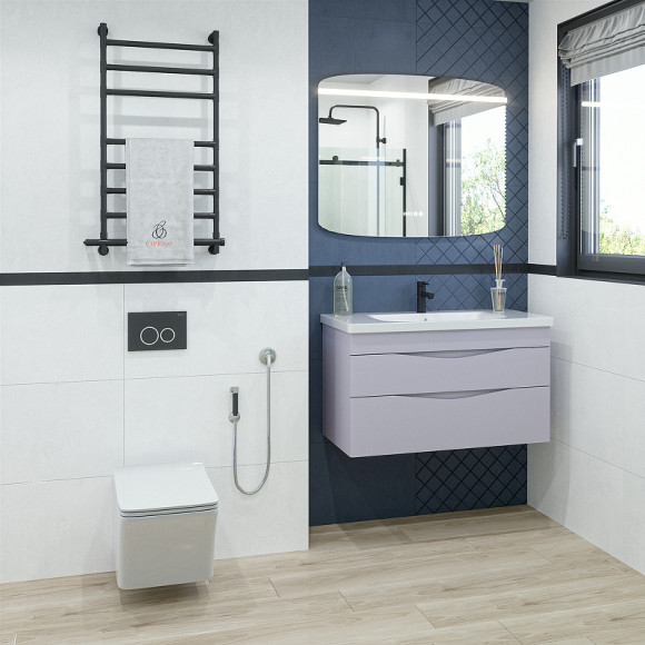 Тумба под раковину Caprigo Lento 100 36214-SF028 подвесная Серая матовая Тумба под раковину Caprigo Lento 100 36214-SF028 подвесная Серая матовая