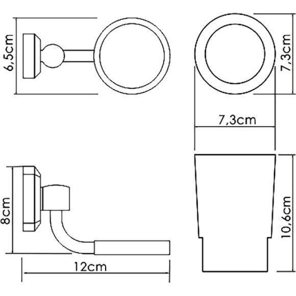 Стакан для зубных щеток WasserKRAFT K-28128 Хром Стакан для зубных щеток WasserKRAFT K-28128 Хром