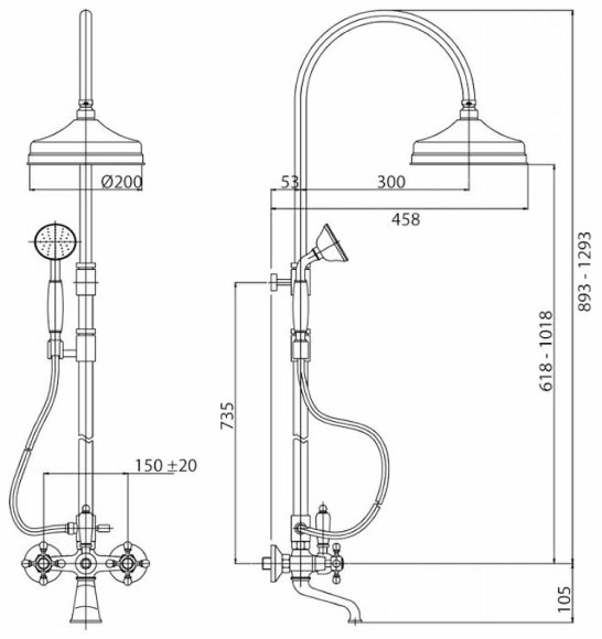 Душевая система Cezares Diamond DIAMOND-CVD-02-Sw Бронза Душевая система Cezares Diamond DIAMOND-CVD-02-Sw Бронза