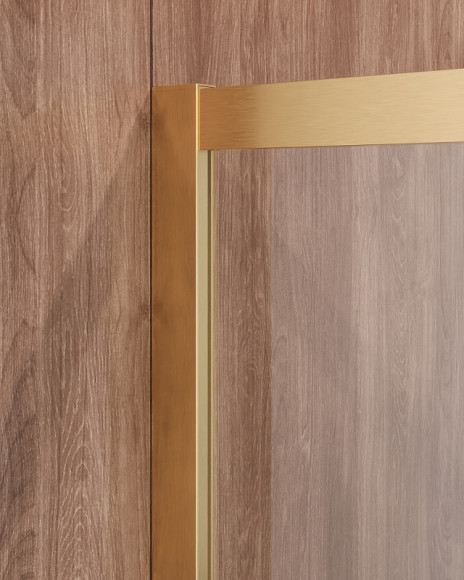 Душевой уголок Cezares Molveno 100x100 MOLVENO-R-2-100-C-BORO-IV профиль Брашированное золото стекло прозрачное