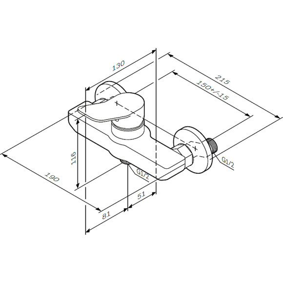Смеситель для душа AM.PM X-Joy F85A20022 Черный матовый Смеситель для душа AM.PM X-Joy F85A20022 Черный матовый