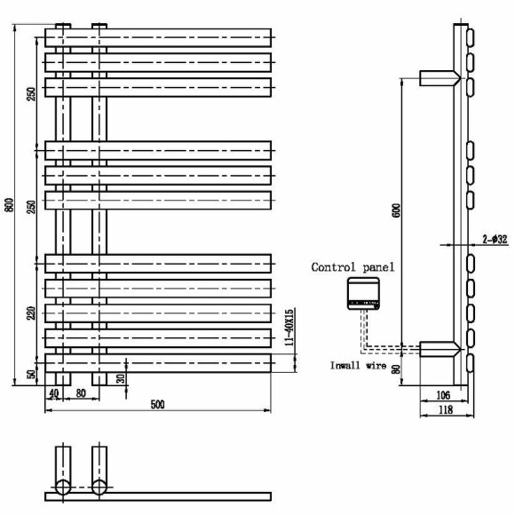 Электрический полотенцесушитель Boheme Venturo 723-NB Никель Электрический полотенцесушитель Boheme Venturo 723-NB Никель