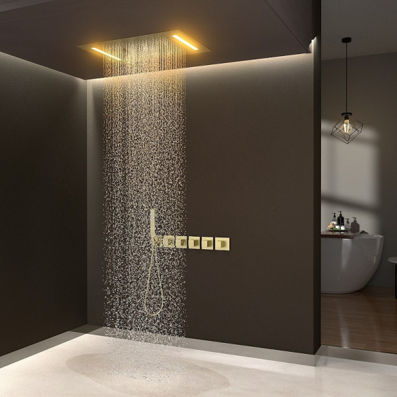 Душевая система Timo Petruma SX-5229/17SM с термостатом Золото матовое Душевая система Timo Petruma SX-5229/17SM с термостатом Золото матовое