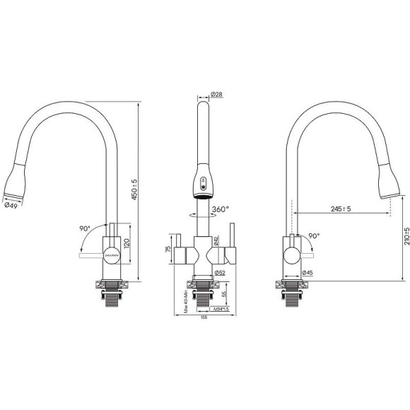 Смеситель для кухни Paulmark Lange La214212-431 Белый матовый