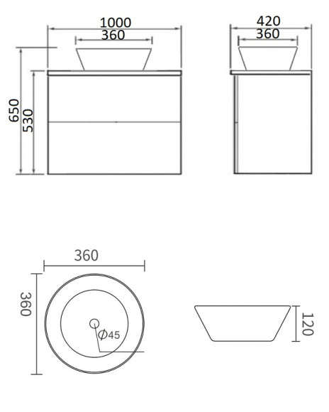Тумба с раковиной Orange Otto 100 Ot-100TuMDF+B08-360W подвесная Белый глянец Тумба с раковиной Orange Otto 100 Ot-100TuMDF+B08-360W подвесная Белый глянец
