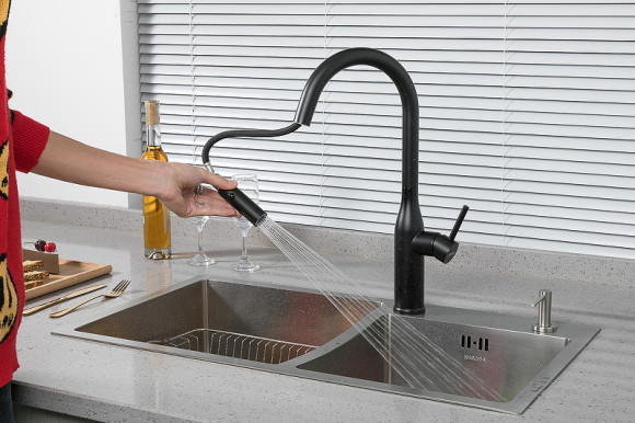 Смеситель для кухни Gappo G4398-46 Черный матовый Смеситель для кухни Gappo G4398-46 Черный матовый