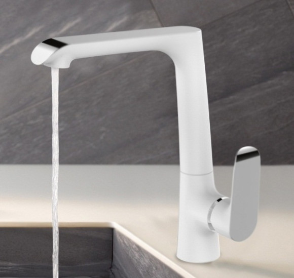 Смеситель для кухни WeltWasser Bonn 306 WT 10000002007 Белый Хром Смеситель для кухни WeltWasser Bonn 306 WT 10000002007 Белый Хром