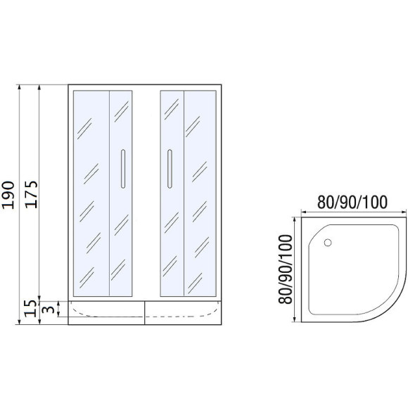 Душевой уголок River Don Light 80x80 МТ 10000002917 без поддона Душевой уголок River Don Light 80x80 МТ 10000002917 без поддона