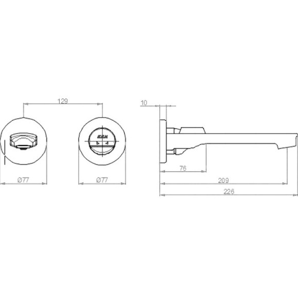 Смеситель для раковины E.C.A. Myra 102167603HEX-YY Хром Смеситель для раковины E.C.A. Myra 102167603HEX-YY Хром