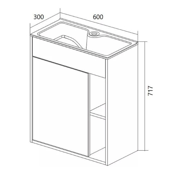 Тумба с раковиной 1MarKa Lido 60 У75329 подвесная Белая глянцевая