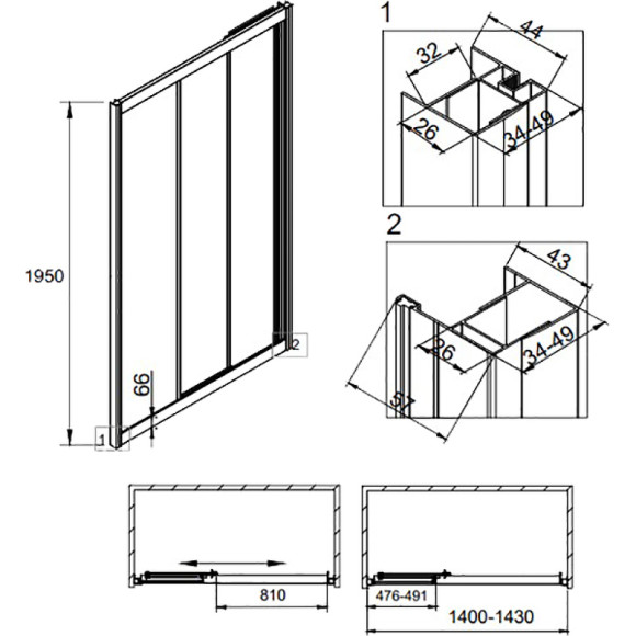 Душевая дверь Veconi Vianno VN-31 140 VN31-140-01-C5 профиль Хром стекло прозрачное Душевая дверь Veconi Vianno VN-31 140 VN31-140-01-C5 профиль Хром стекло прозрачное