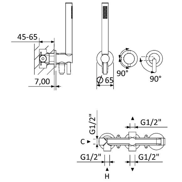 Смеситель для душа Cezares Leaf LEAF-DIM3-D-L-NOP Черный матовый Смеситель для душа Cezares Leaf LEAF-DIM3-D-L-NOP Черный матовый