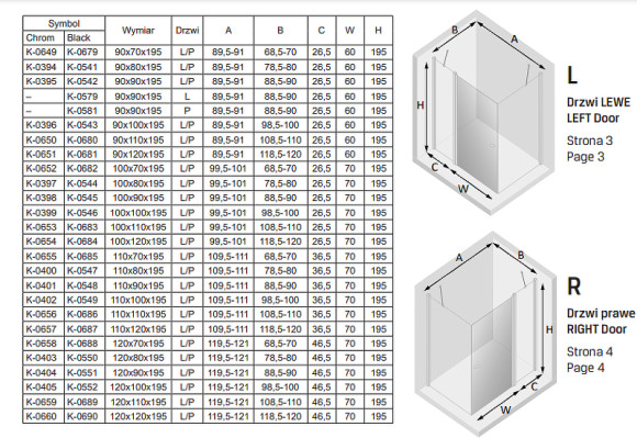 Душевой уголок New Trendy New Soleo Black 90х110 K-0680 профиль Черный стекло прозрачное Душевой уголок New Trendy New Soleo Black 90х110 K-0680 профиль Черный стекло прозрачное