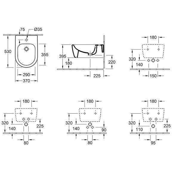 Биде Villeroy&Boch Avento 54050001 подвесное Альпийский белый Биде Villeroy&Boch Avento 54050001 подвесное Альпийский белый