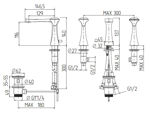 Смеситель для раковины Migliore Opera 27970 Хром