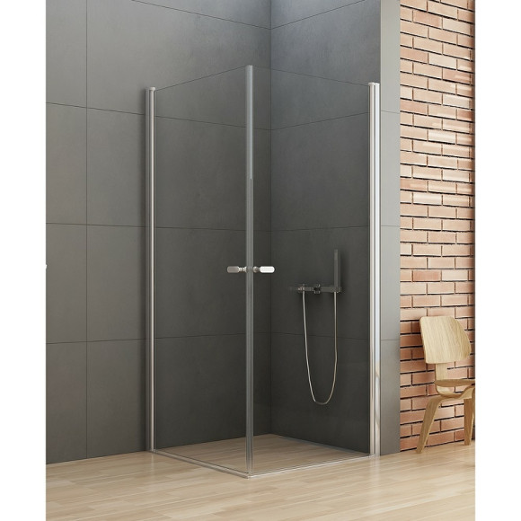 Душевой уголок New Trendy New Soleo Chrome 80х90 D-0140A/D-0141A профиль Хром стекло прозрачное Душевой уголок New Trendy New Soleo Chrome 80х90 D-0140A/D-0141A профиль Хром стекло прозрачное